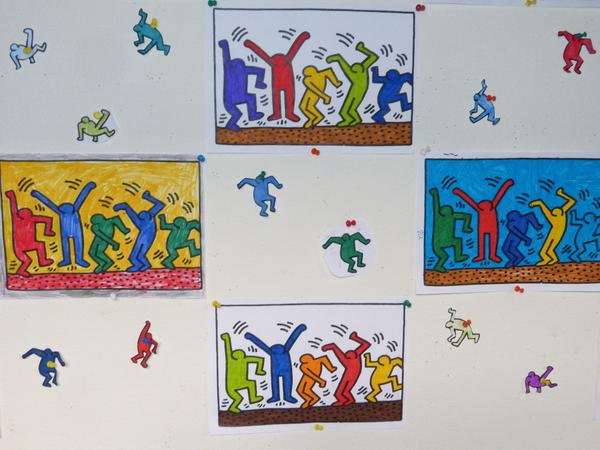 Schuljahr 2020/2021: "Männchen" nach Keith Haring Klasse 4 