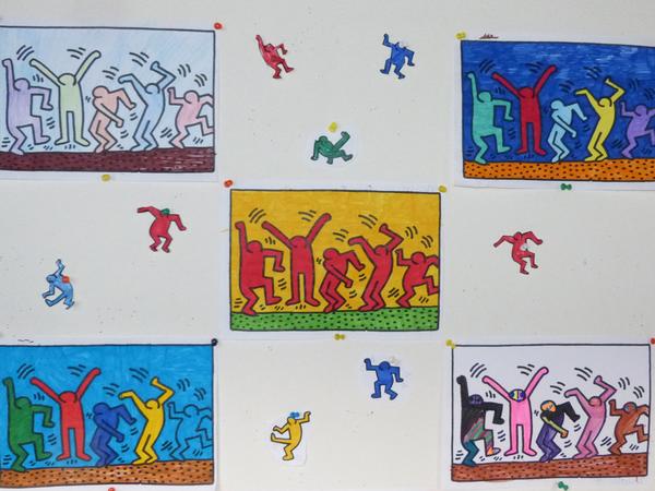 Schuljahr 2020/2021: "Männchen" nach Keith Haring Klasse 4 