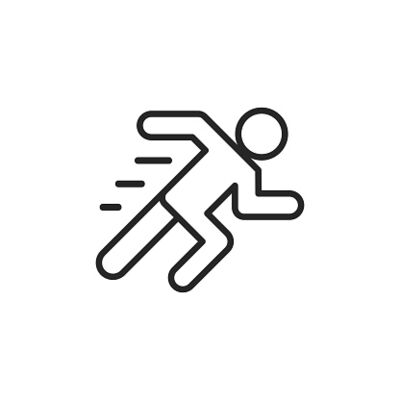 Running Outline Icon with Editable Stroke.