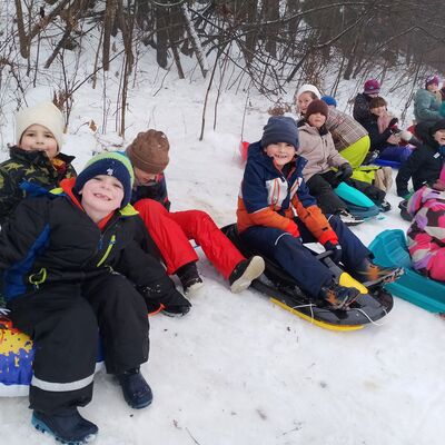 Schlittengaudi in Teunz